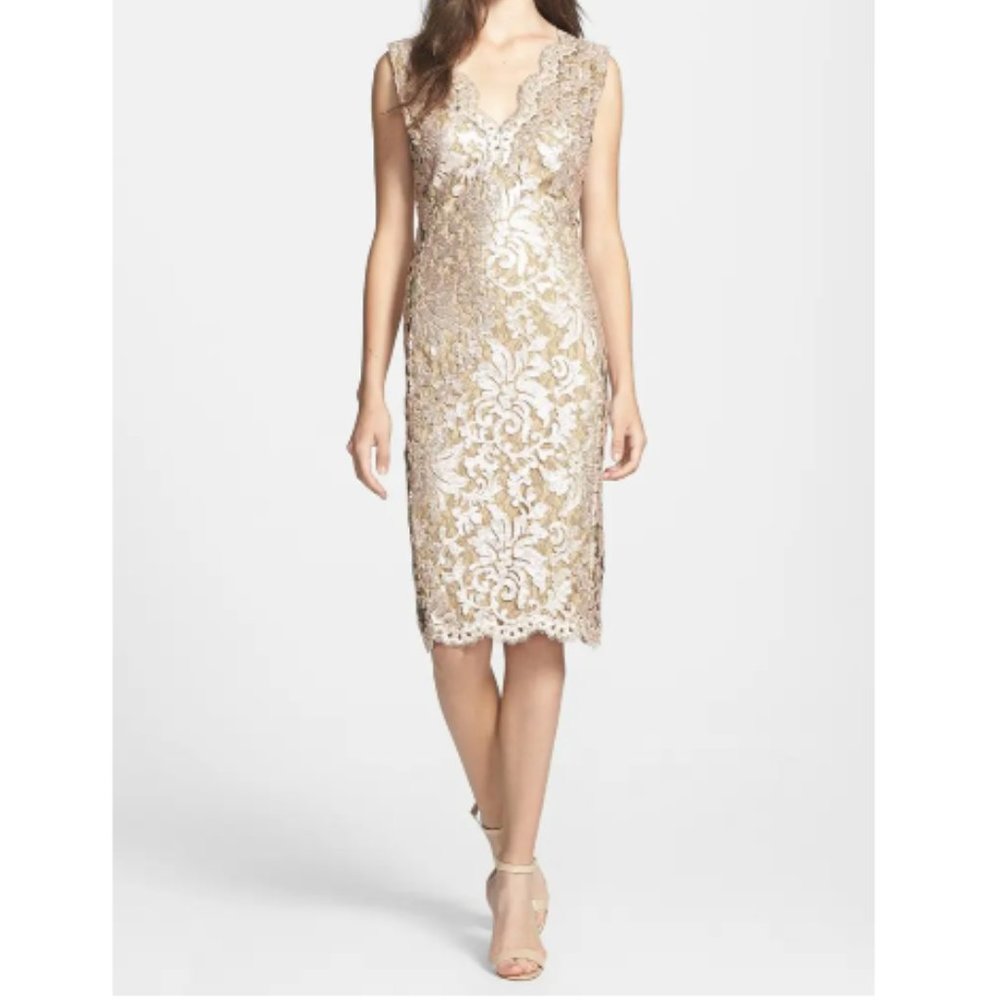 Tadashi Shoji Gold Dress Size 6